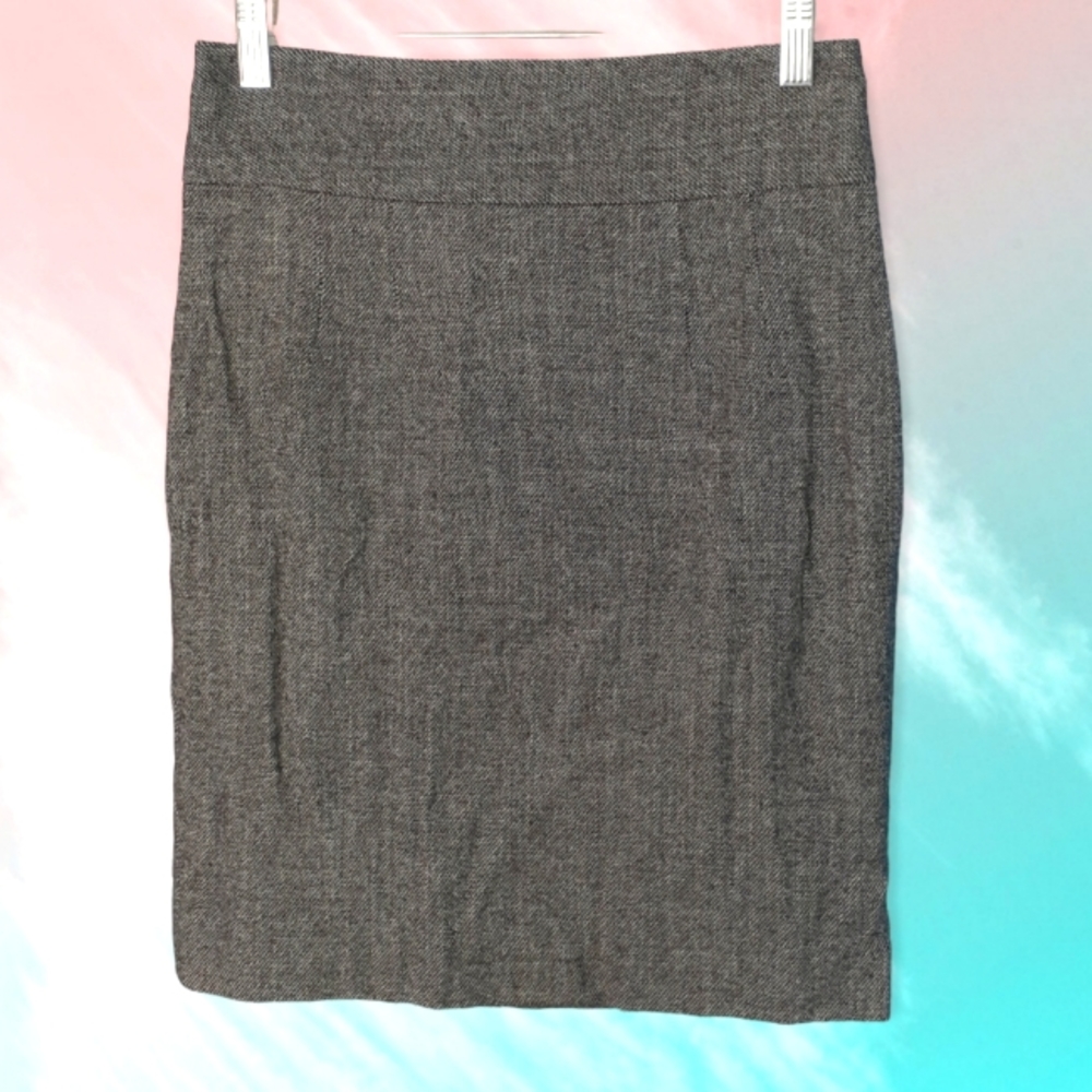 BANANA REPUBLIC Gray Wool Gabardine Pencil Miniskirt
